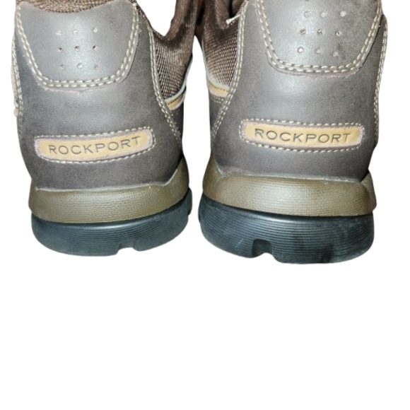 Men's Rockport Dark Brown Leather Lace Up Shoes Size 10.5 Casual Comfort - Picture 3 of 7